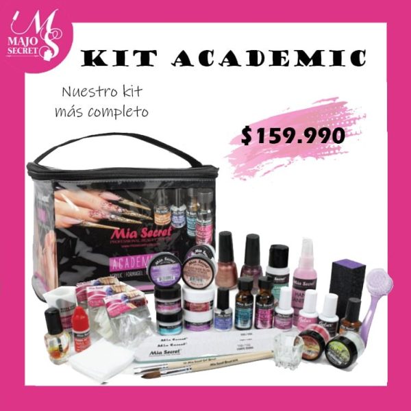 ACADEMIC NAIL KIT WITH 4 SYSTEM (acrílico, Gel, Semipermanente, Dipping)