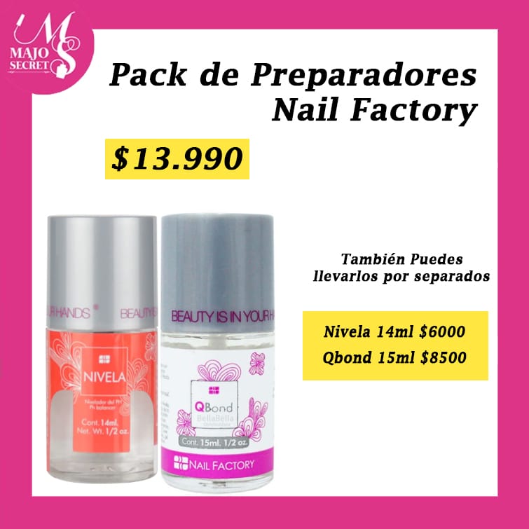 Pack de QBond y Nivela Nail Factory