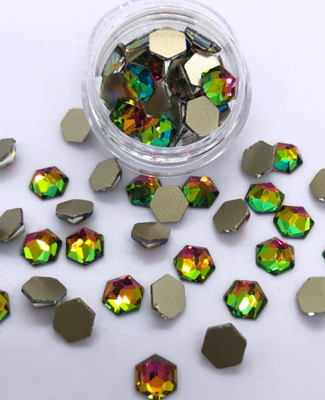 CRISTAL HEXAGONAL 6MM (10 UNIDADES) RAINBOW