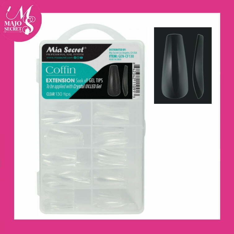 Tips Gel Coffin Clear 120 unid Mia Secret
