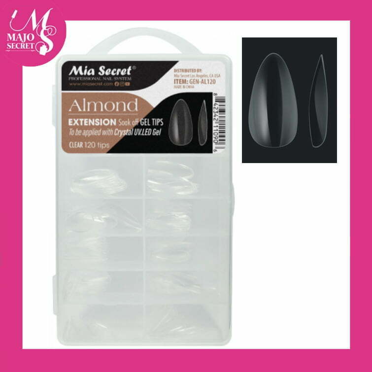 Tips Gel Almond Clear 120 unid Mia Secret