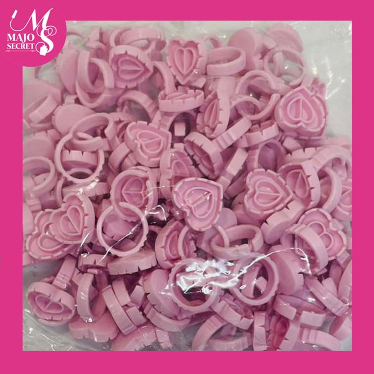 Anillos para pestañas (Forma de Corazon) 100unid