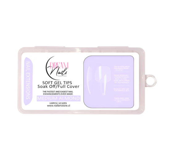 SOFT GEL TIPS MEDIUM ALMOND DREAM NAILS 120U