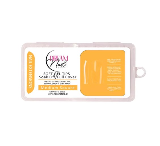 SOFT GEL TIPS MEDIUM SQUARE DREAM NAILS 120U