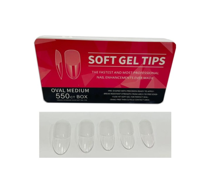 SOFT GEL TIPS MEDIUM OVAL BOX 550U