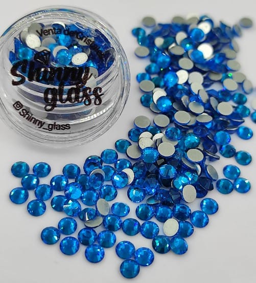 Cristales Redondos SS12 Capri Azul 200unid