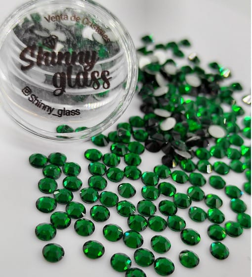 Cristales Redondos SS12 Esmeralda 200unid