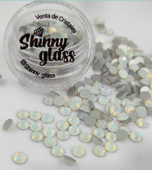 Cristales Redondos SS12 Opalo Blanco 200unid