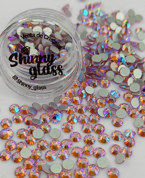 Cristales Redondos SS8 Rosa AB 200unid