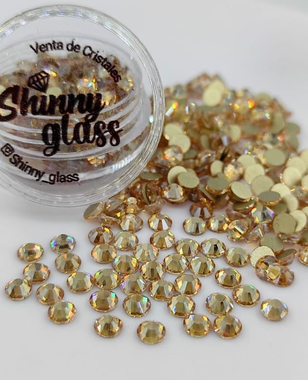 Cristales Redondos SS3 Sombra Dorada 200unid
