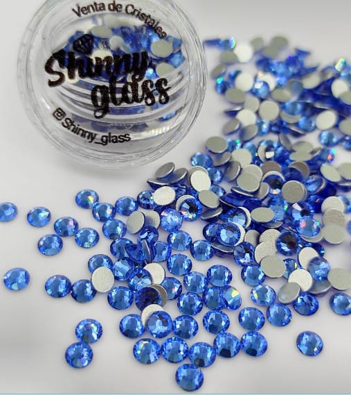 Cristales Redondos SS12 Zafiro Claro 200unid