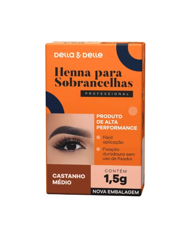 HENNA PARA CEJAS CASTAÑO MEDIO DELLA Y DELLE 1.5GR