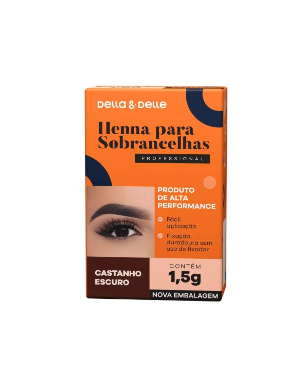 HENNA PARA CEJAS CASTAÑO OSCURO DELLA Y DELLE 1.5GR