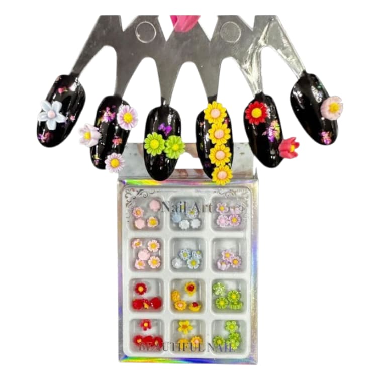 DECORACION FLORES COLORES 3D